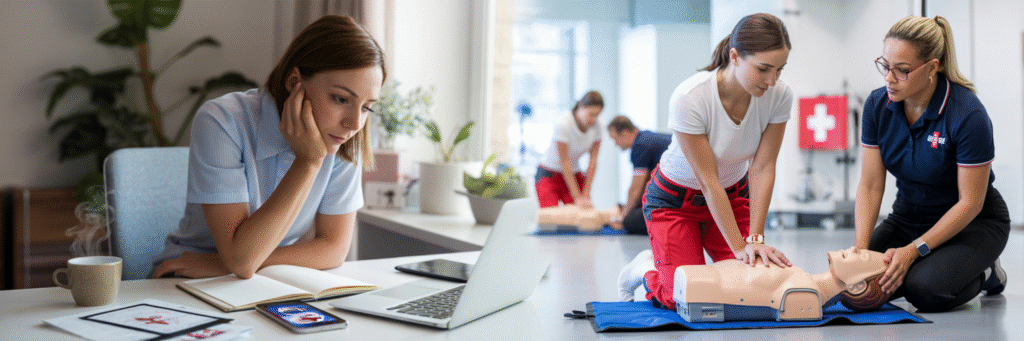 Blended First Aid Training Brisbane: Complete Your HLTAID011 Online + In-Person 13 blended first aid training