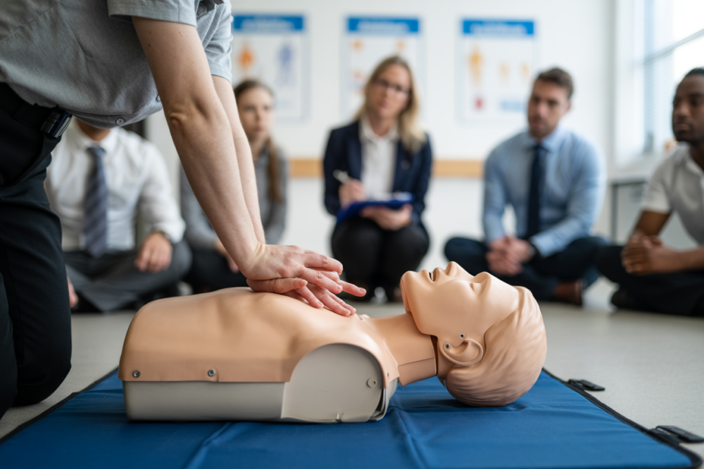 Education and care professionals completing First Aid in an Education and Care Setting practical and theoretical assessment in Toowong QLD