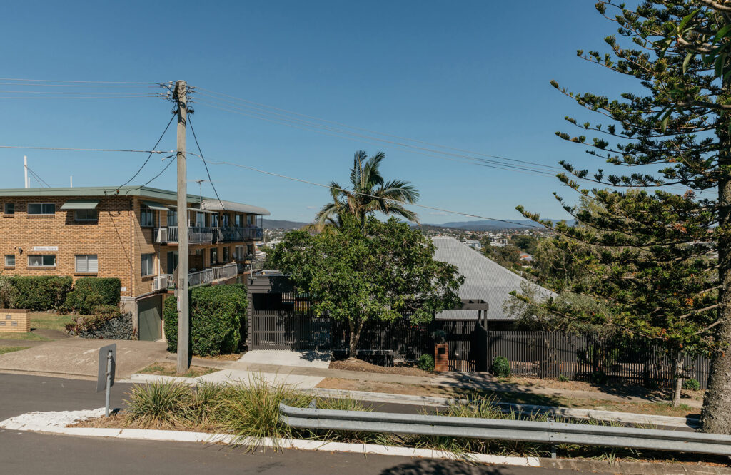 Tree-lined residential street in Wooloowin, Brisbane inner-north suburb