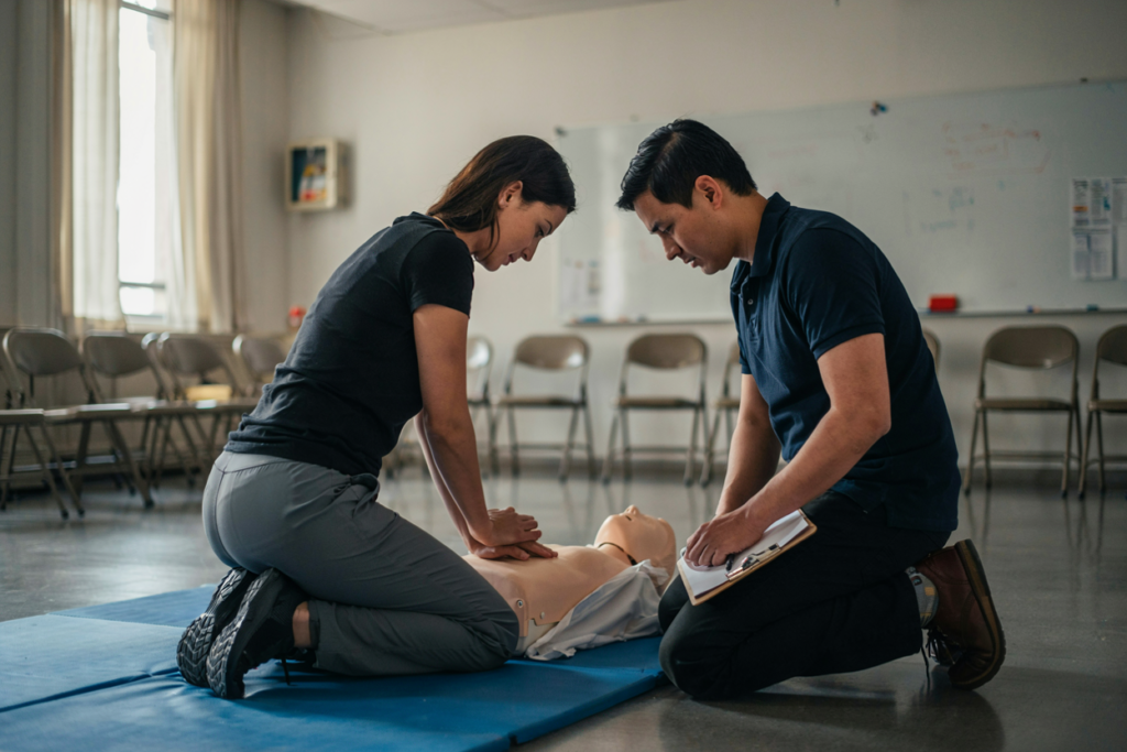 In-person practical CPR assessment