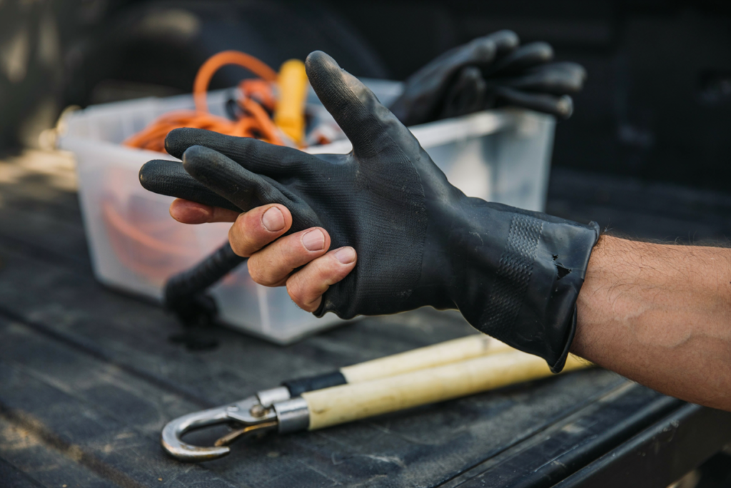 Inspecting the Insulated Gloves and Hook