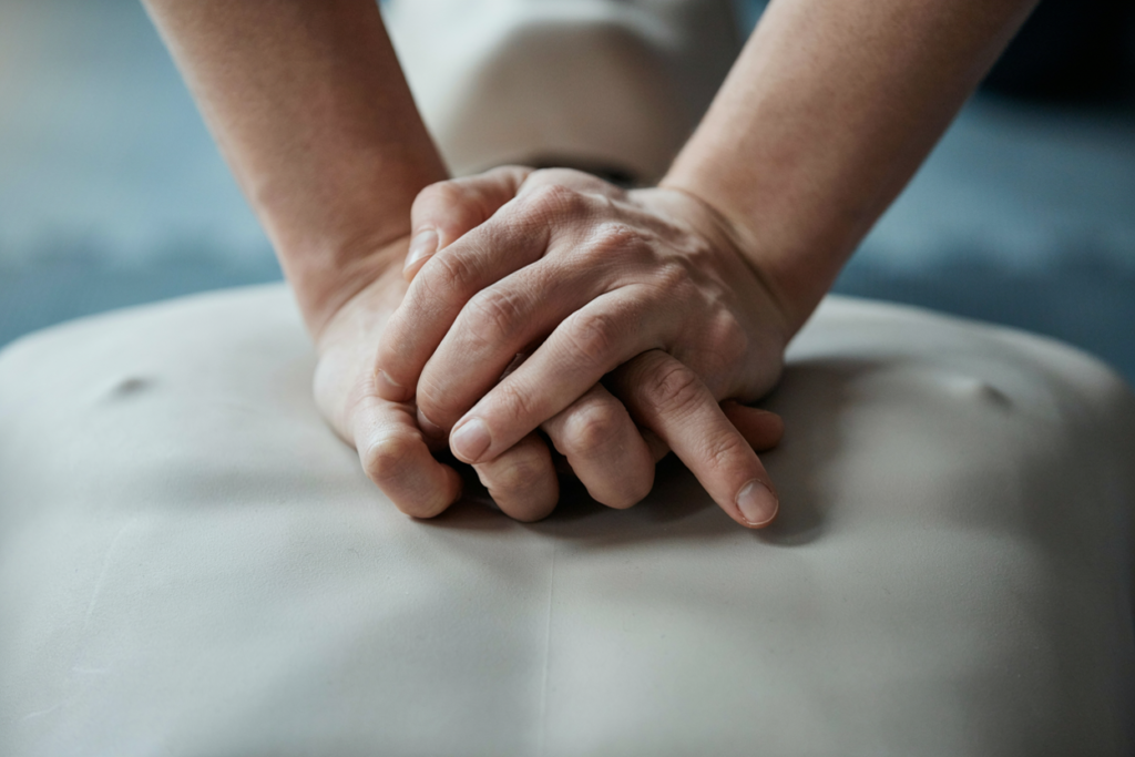 Hand placement close-up
