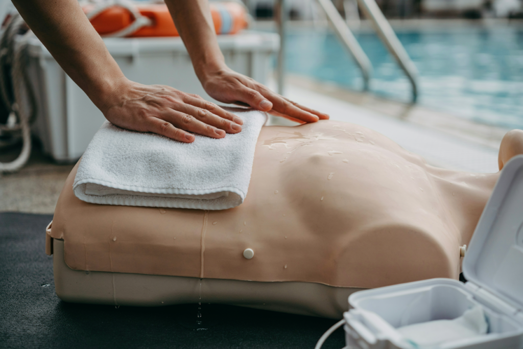 Pad placement on wet skin