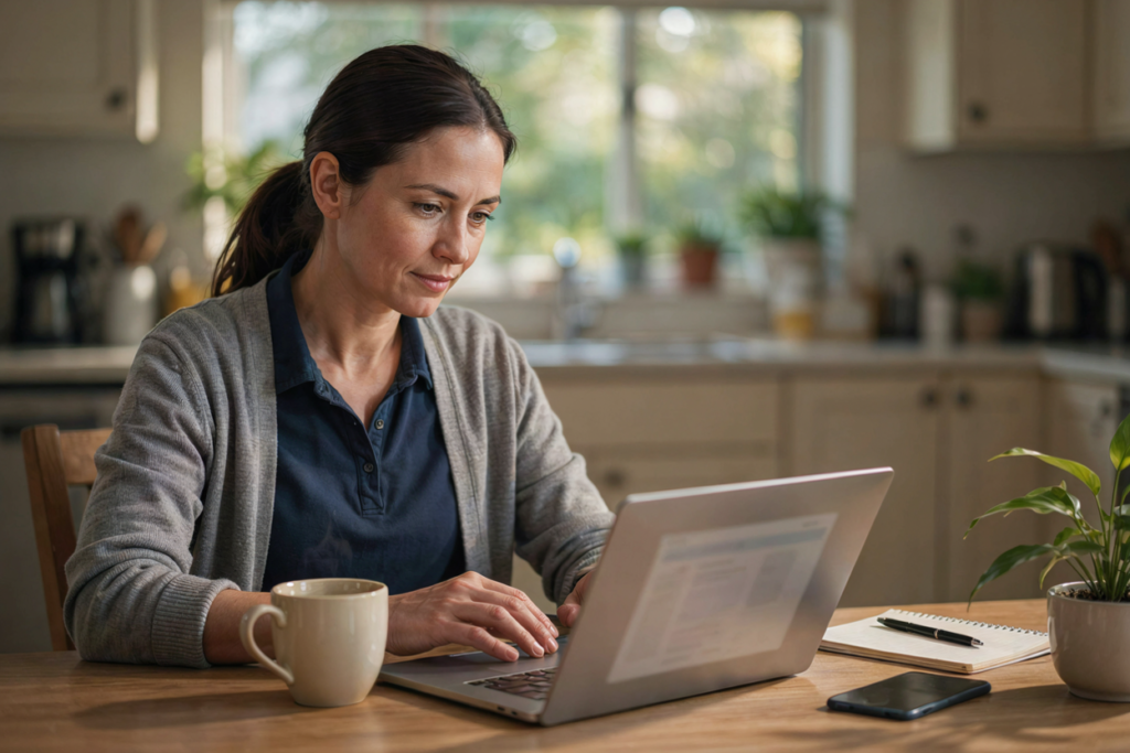 finishing the online learning at home