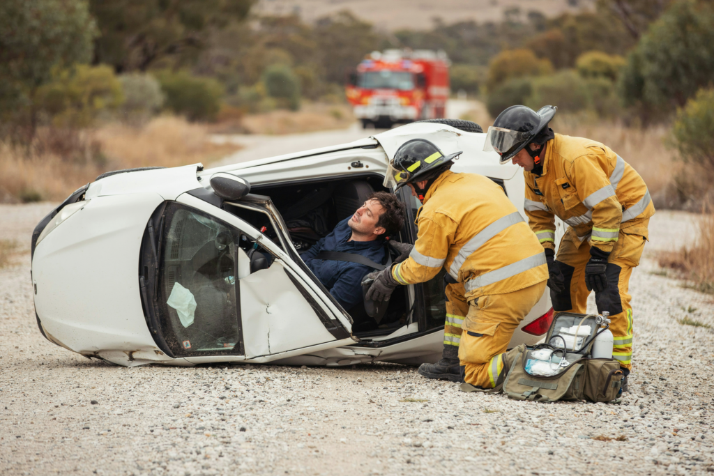 A casualty in a vehicle or confined space