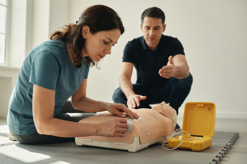 AED pad placement practice (