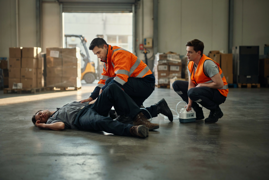 Positioning an unconscious worker