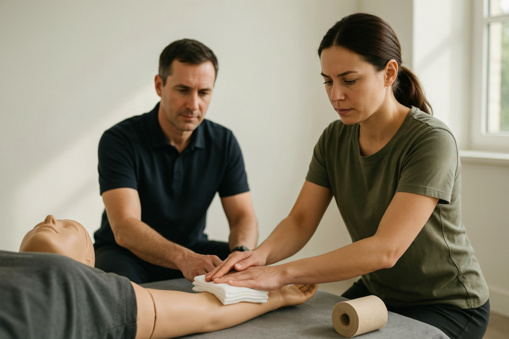 controlling severe bleeding with direct pressure
